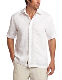 Cubavera Men's Short Sleeve Embroidered L-Shape Shirt Cubavera Men's Short Sleeve Embroidered L-Shape Shirt