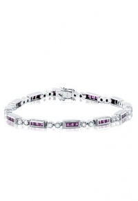 Effy Jewlery White Gold Ruby and Diamond Bracelet, 3.21 TCW Effy Jewlery White Gold Ruby and Diamond Bracelet, 3.21 TCW