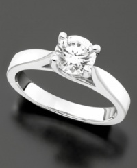 One in a million. This stunning certified engagement ring features round-cut diamond (1/3 ct. t.w.) set in 14k white gold. One in a million. This stunning certified engagement ring features round-cut diamond (1/3 ct. t.w.) set in 14k white gold.