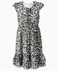 Pretty pattern. She'll love the unique animal print on this black-and-white Roseland dress from DKNY. Pretty pattern. She'll love the unique animal print on this black-and-white Roseland dress from DKNY.