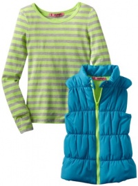 Energie Girls 7-16 - Makenzie Neon Puffer Vest, Blue, Medium Energie Girls 7-16 - Makenzie Neon Puffer Vest, Blue, Medium