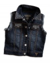 GUESS Little Girl Denim Vest, DARK STONE WASH (3T)