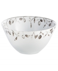 Make your peace. A serene watercolor spans white Limoges porcelain in the Olive Branch serving bowl, epitomizing the meticulous detail and natural allure of designer Michael Aram. Make your peace. A serene watercolor spans white Limoges porcelain in the Olive Branch serving bowl, epitomizing the meticulous detail and natural allure of designer Michael Aram.