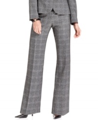 Kasper's petite tab-front trousers get a fresh, menswear-inspired look for fall with the help of chic glen plaid fabric. Kasper's petite tab-front trousers get a fresh, menswear-inspired look for fall with the help of chic glen plaid fabric.