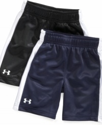 Whether on or off the field, he'll have no problem sporting these comfy, relaxed shorts from Under Armour. Whether on or off the field, he'll have no problem sporting these comfy, relaxed shorts from Under Armour.