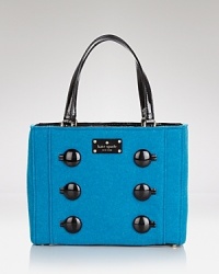 Timeless yet wholly in-step with fashion's tactile mood, this kate spade new york satchel works the textured trend, crafted of felt and patent leather. Timeless yet wholly in-step with fashion's tactile mood, this kate spade new york satchel works the textured trend, crafted of felt and patent leather.