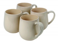 Gibson Urban Bistro 15-Ounce Reactive Tutone Stoneware Mug Set, Amber/Cream, Set of 4 Gibson Urban Bistro 15-Ounce Reactive Tutone Stoneware Mug Set, Amber/Cream, Set of 4
