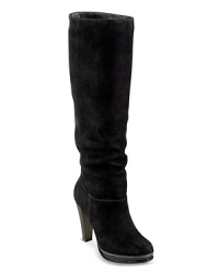 These tall boots give a nod to relaxed style with slouched shafts, while staying work-ready; by Cole Haan. These tall boots give a nod to relaxed style with slouched shafts, while staying work-ready; by Cole Haan.