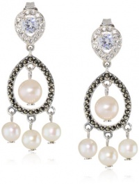 Judith Jack Pearlette Sterling Silver, Marcasite and Fresh Water Pearl Mini Chandelier Drop Earrings Judith Jack Pearlette Sterling Silver, Marcasite and Fresh Water Pearl Mini Chandelier Drop Earrings