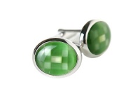 Oval Green Mosaic Fiber Optic Glass Cufflinks by Cuff-Daddy Oval Green Mosaic Fiber Optic Glass Cufflinks by Cuff-Daddy