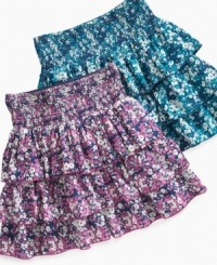 Pair it with a contrasting print or match it with a simple blouse, these challis skirts from Epic Threads are an easy way to accent her care-free style. Pair it with a contrasting print or match it with a simple blouse, these challis skirts from Epic Threads are an easy way to accent her care-free style.