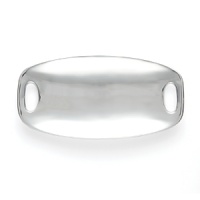 Symmetrical, shallow palette for serving. Each Nambé piece is an achievement of precision, balance and function. Nambé's proprietary metal alloy is renowned for its ability to retain heat. Symmetrical, shallow palette for serving. Each Nambé piece is an achievement of precision, balance and function. Nambé's proprietary metal alloy is renowned for its ability to retain heat.