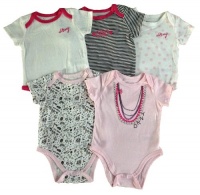 DKNY Baby 5pc Short Sleeve Bodysuits DKNY Baby 5pc Short Sleeve Bodysuits