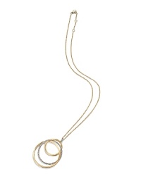 A mix of diamond and hand-engraved yellow gold rings form a modern pendant on this necklace from Marco Bicego's Jaipur collection. A mix of diamond and hand-engraved yellow gold rings form a modern pendant on this necklace from Marco Bicego's Jaipur collection.