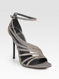 Glittery straps wrap around this chic after-hours pump, with a sexy heel and adjustable ankle strap. Metal heel, 5¼ (130mm)Glitter-coated fabric upperAdjustable ankle strapLeather lining and solePadded insoleImportedOUR FIT MODEL RECOMMENDS ordering true size. Glittery straps wrap around this chic after-hours pump, with a sexy heel and adjustable ankle strap. Metal heel, 5¼ (130mm)Glitter-coated fabric upperAdjustable ankle strapLeather lining and solePadded insoleImportedOUR FIT MODEL RECOMMENDS ordering true size.
