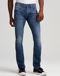 Wiskering and fading lend rugged appeal to these straight leg jeans from Hudson. Wiskering and fading lend rugged appeal to these straight leg jeans from Hudson.