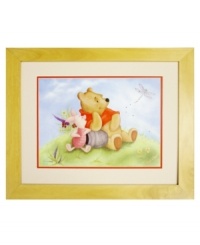 The picture of happiness, Sunny Day Smiles by Mark Cote captures a perfect moment between Disney's Winnie the Pooh and Piglet. A trail of Swarovski crystals follows a dragonfly that's caught their attention, sparkling amid vibrant watercolors. The picture of happiness, Sunny Day Smiles by Mark Cote captures a perfect moment between Disney's Winnie the Pooh and Piglet. A trail of Swarovski crystals follows a dragonfly that's caught their attention, sparkling amid vibrant watercolors.