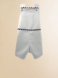 An handsome little look for a picnic or a portrait in lightweight cotton piqué with contrast rick rack trim. Covered button shoulder closures Cotton; machine wash Made in USAFOR PERSONALIZATION Select a quantity, then scroll down and click on PERSONALIZE & ADD TO BAG to choose and preview your personalization options. Please allow 2 to 3 weeks for delivery. An handsome little look for a picnic or a portrait in lightweight cotton piqué with contrast rick rack trim. Covered button shoulder closures Cotton; machine wash Made in USAFOR PERSONALIZATION Select a quantity, then scroll down and click on PERSONALIZE & ADD TO BAG to choose and preview your personalization options. Please allow 2 to 3 weeks for delivery.