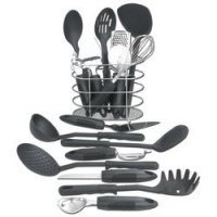 Maxam 17pc Kitchen Tool Set Spoon Spatula Slicer Cutter Opener Ladle Peeler Fork Knife Basket Maxam 17pc Kitchen Tool Set Spoon Spatula Slicer Cutter Opener Ladle Peeler Fork Knife Basket