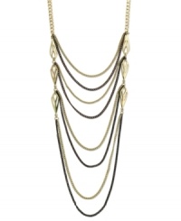 A slice of perfection, by BCBGeneration. A lengthy, layered silhouette takes an indulgent turn with a mixture of golden and dark brown hues. Crafted in gold tone and brown ion-plated mixed metal. Approximate length: 23 inches. A slice of perfection, by BCBGeneration. A lengthy, layered silhouette takes an indulgent turn with a mixture of golden and dark brown hues. Crafted in gold tone and brown ion-plated mixed metal. Approximate length: 23 inches.
