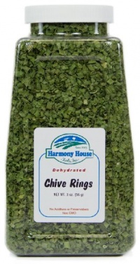 Harmony House Foods, Dried Chives, Chopped, 3 Ounce Quart Size Jar Harmony House Foods, Dried Chives, Chopped, 3 Ounce Quart Size Jar