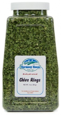 Harmony House Foods, Dried Chives, Chopped, 3 Ounce Quart Size Jar