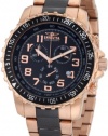 Invicta Men's 1327 Chronograph Black Dial Two-Tone Stainless-Steel Watch
