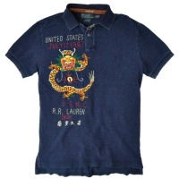 Polo Ralph Lauren Men's Custom Fit Distressed Dragon Polo Polo Ralph Lauren Men's Custom Fit Distressed Dragon Polo