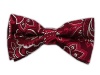 100% Silk Woven Burgundy Paisley Self-Tie Bow Tie