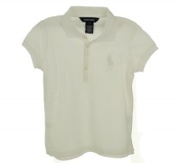 Ralph Lauren Childrenswear Girls Big Pony Stretch Polo Shirt (6, White) Ralph Lauren Childrenswear Girls Big Pony Stretch Polo Shirt (6, White)