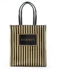 Pay tribute to the pioneer of the real deal. Remember Filene's? Home to the greatest bargain basement of all time, housing everything from high-end fashion to housewares. Now you can own a piece of time with this fun, logo lunch tote, a striped nod to the great name and a smart solution to taking lunch on the go. Pay tribute to the pioneer of the real deal. Remember Filene's? Home to the greatest bargain basement of all time, housing everything from high-end fashion to housewares. Now you can own a piece of time with this fun, logo lunch tote, a striped nod to the great name and a smart solution to taking lunch on the go.