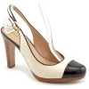 Tahari Women's Kristen Leather Slingback Pumps in Ivory/Black