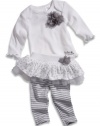 GUESS Kids Girls Newborn Long-Sleeve Tee and Tutu Set (0-, WHITE (6/9M)