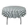 70 in. Round Polyester Tablecloth Black & White Checker