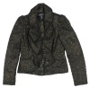 INC International Concepts Women's Boucle Tweed Ruffle Jacket (Gold Foil) (Medium)