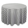 108 in. Round Polyester Tablecloth Black & White Checker