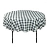 90 in. Round Polyester Tablecloth Black & White Checker