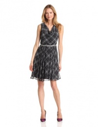 Jessica Howard Women's Sleeveless Inset Waist Belted Dress Jessica Howard Women's Sleeveless Inset Waist Belted Dress