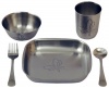 Untangled Living Anyware Collection Children's Stainless Steel Dish Set, 5 Pieces, Butterfly