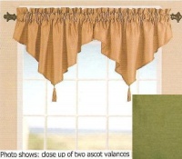 Stylemaster Tribeca 52 by 20-Inch Faux Silk Ascot Valance with Tassel, Avocado