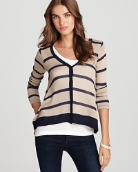 Smartened up by classic stripes, this lightweight Splendid cardigan is the perfect layer for every season. Smartened up by classic stripes, this lightweight Splendid cardigan is the perfect layer for every season.