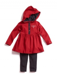 GUESS Kids Girls Hooded Dress with Leggings, RED (4) GUESS Kids Girls Hooded Dress with Leggings, RED (4)