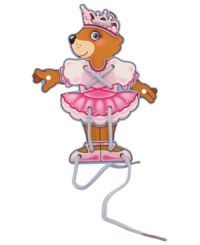 Whether dressed for a ball or ready to play ball, this terrific wooden lacing set includes an adorable bear, seventeen clothing and accessory pieces, and two extra-long laces! Encourages fine motor and creative development. Whether dressed for a ball or ready to play ball, this terrific wooden lacing set includes an adorable bear, seventeen clothing and accessory pieces, and two extra-long laces! Encourages fine motor and creative development.