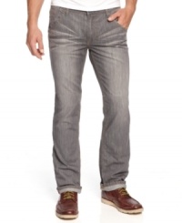 Most stylish jeans buy this season: Gray denim with high-end detailing, like these whiskered denim Blast Jeans from Triple Fat Goose with contrast stitching and leather-rimmed back pockets. Most stylish jeans buy this season: Gray denim with high-end detailing, like these whiskered denim Blast Jeans from Triple Fat Goose with contrast stitching and leather-rimmed back pockets.