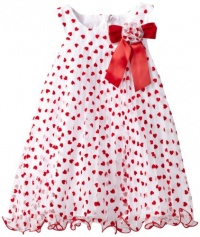 Bonnie Jean Girls 2-6X Heart Crystal Pleat Dress, Red, 2T Bonnie Jean Girls 2-6X Heart Crystal Pleat Dress, Red, 2T