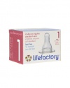 Lifefactory Silicone Nipples Stage 1, 2 Pack, Clear