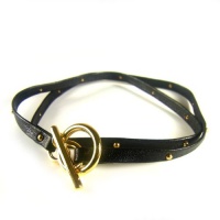 Gorjana Graham Neutral Leather Studded Wrap Black Gorjana Graham Neutral Leather Studded Wrap Black
