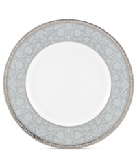 Put down roots. Lenox offers a timeless combination of polished platinum and intricate blooms in the Westmore accent plate. A serene palette of pure white and pale blue adds to its distinctive elegance.