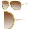 Jimmy Choo Terrence/S 0WUJ Gold Metal (QH brown mirror gold shaded lens) Size 6212