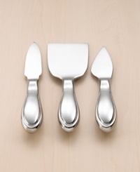 A sleek, streamlined design in gleaming stainless steel presents cheese courses with modern elegance. A sleek, streamlined design in gleaming stainless steel presents cheese courses with modern elegance.